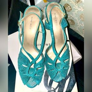 Nine West Turquoise Open-Toe Sandals